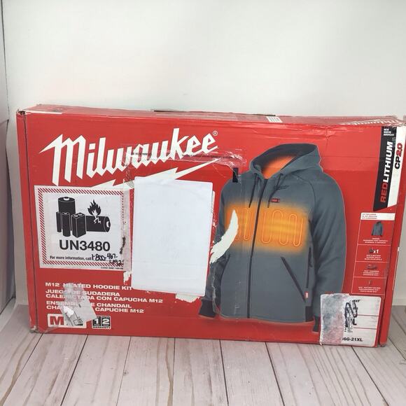 Milwaukee M12 Heated Hoodie Kit Gray Size XL Battery Charger Included Unisex - Picture 2 of 6